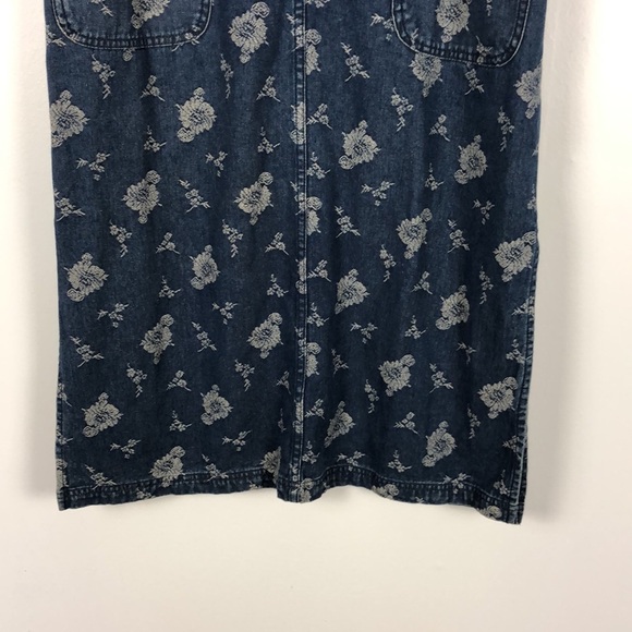 National Wildlife sleeveless scoop neck embroidered design denim maxi dress SM - Picture 2 of 9